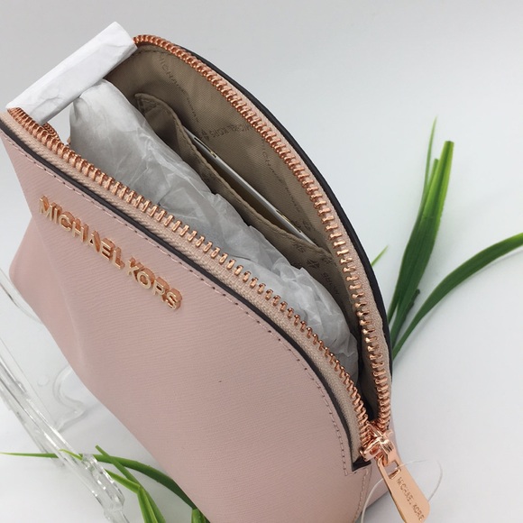 MK Jet Set Travel Vanity Pouch Bag Leather blossom - Picture 6 of 8